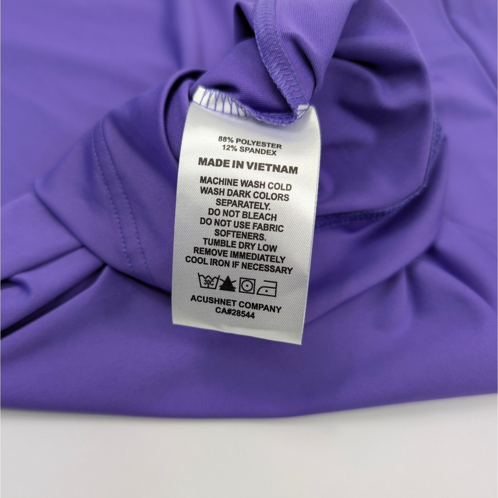 FootJoy Tour Issue Polo Mens Small‎ Purple Performance Golf Embroidered Logos - Picture 9 of 9